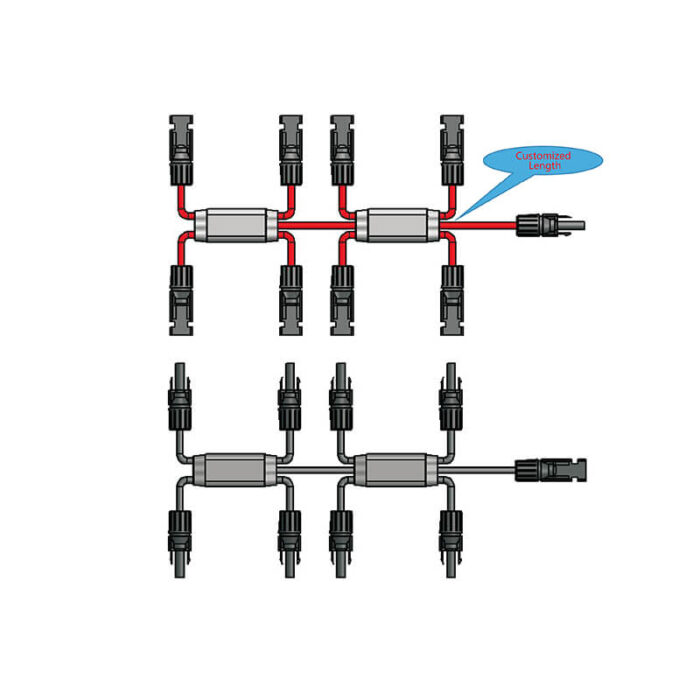 PV Cable tree-Parallel Splitter at four sides