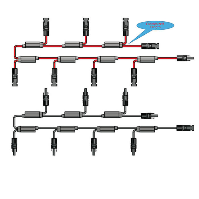 PV Cable tree-Parallel Splitter at one sides